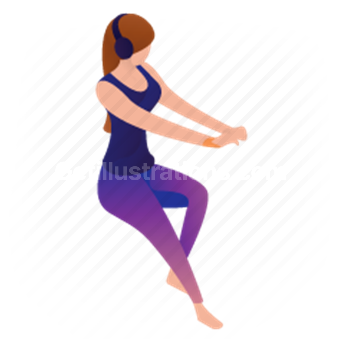 seated, sitting, sit, position, gesture, woman, casual, headphones